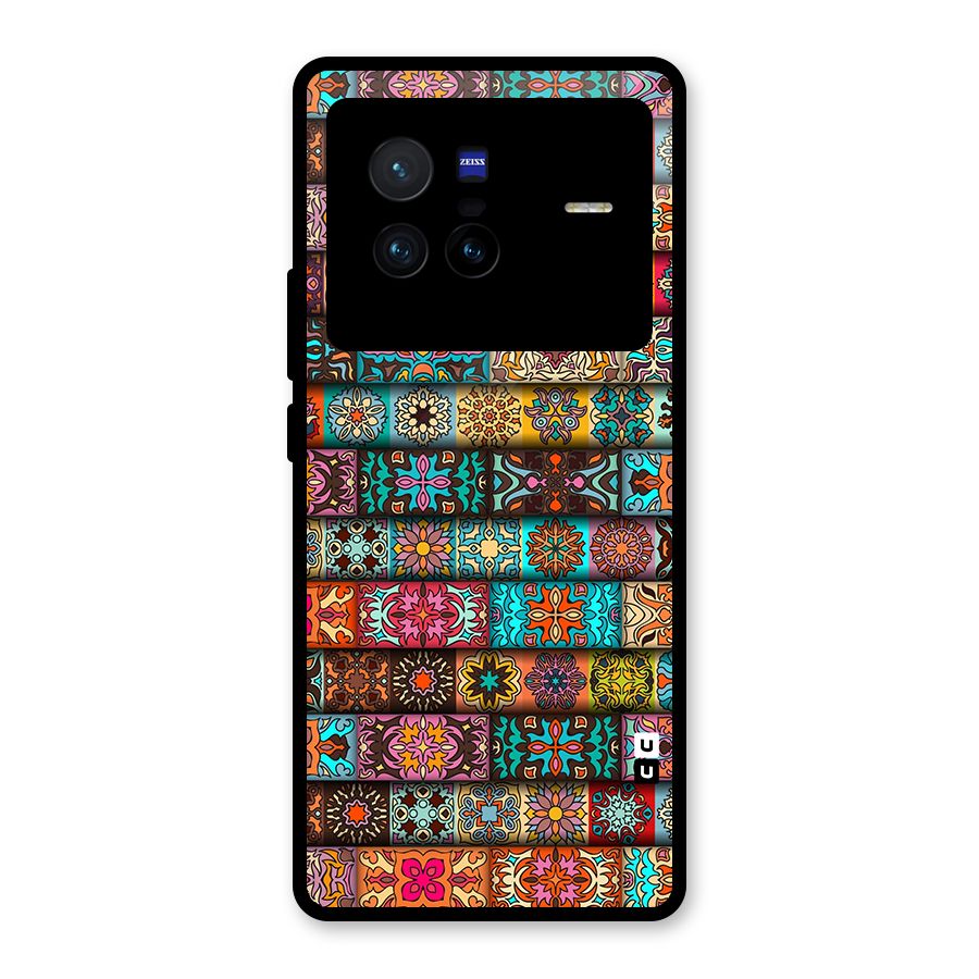 Tribal Seamless Pattern Vintage Decorative Glass Back Case for Vivo X80