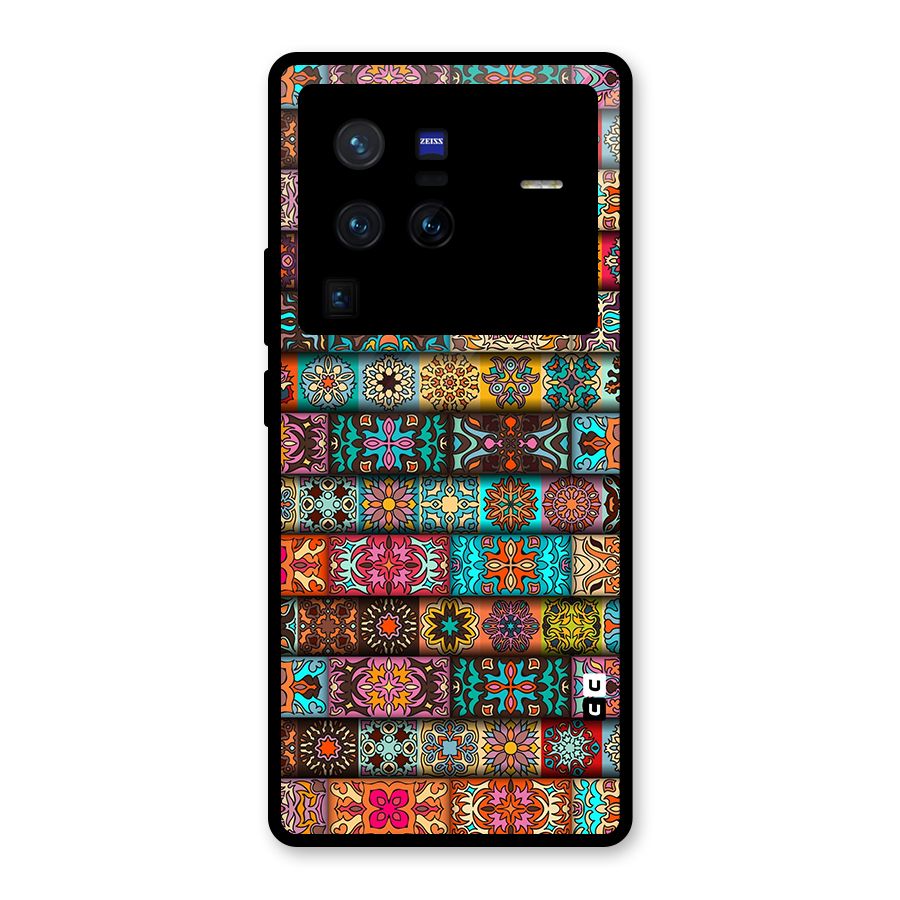 Tribal Seamless Pattern Vintage Decorative Glass Back Case for Vivo X80 Pro
