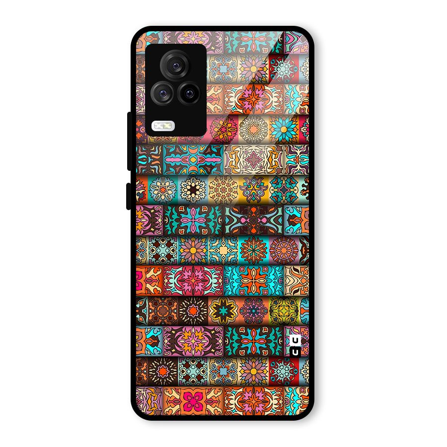 Tribal Seamless Pattern Vintage Decorative Glass Back Case for Vivo iQOO 7 Legend 5G