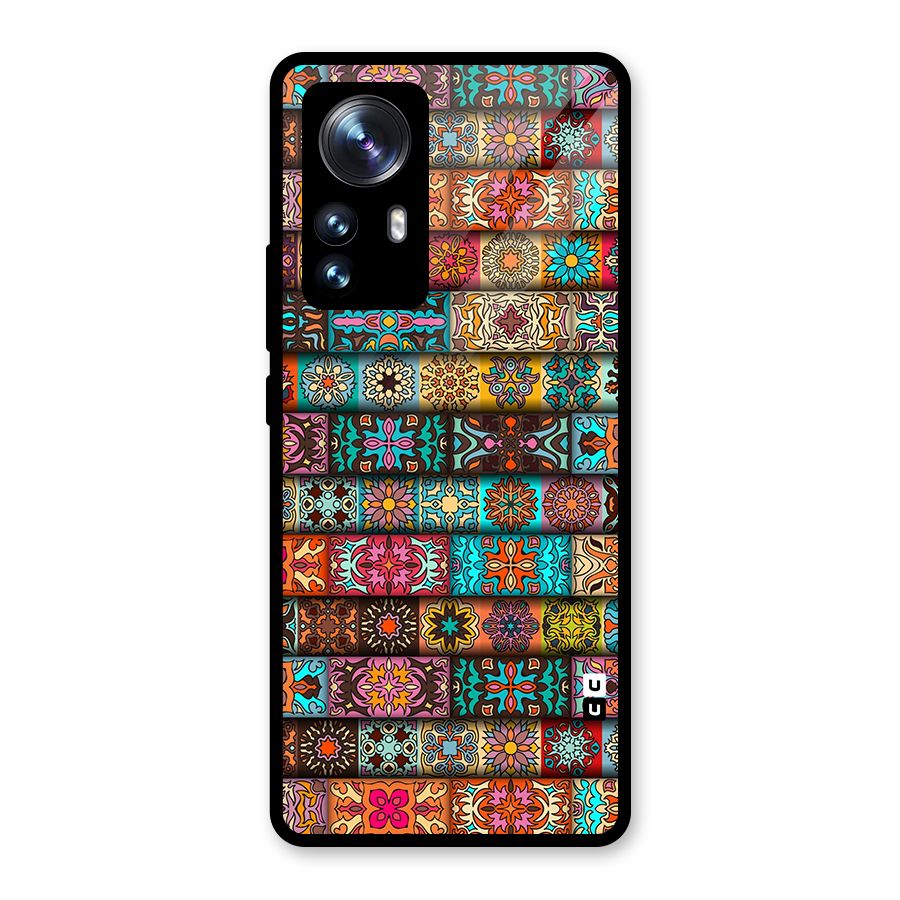 Tribal Seamless Pattern Vintage Decorative Glass Back Case for Xiaomi 12 Pro