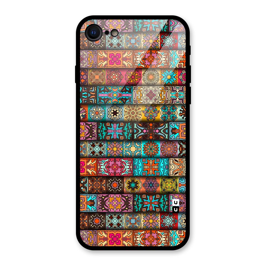 Tribal Seamless Pattern Vintage Decorative Glass Back Case for iPhone SE 2022