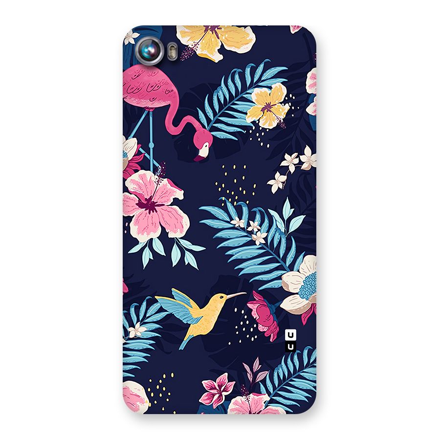 Tropical Flamingo Pattern Back Case for Canvas Fire 4 (A107)