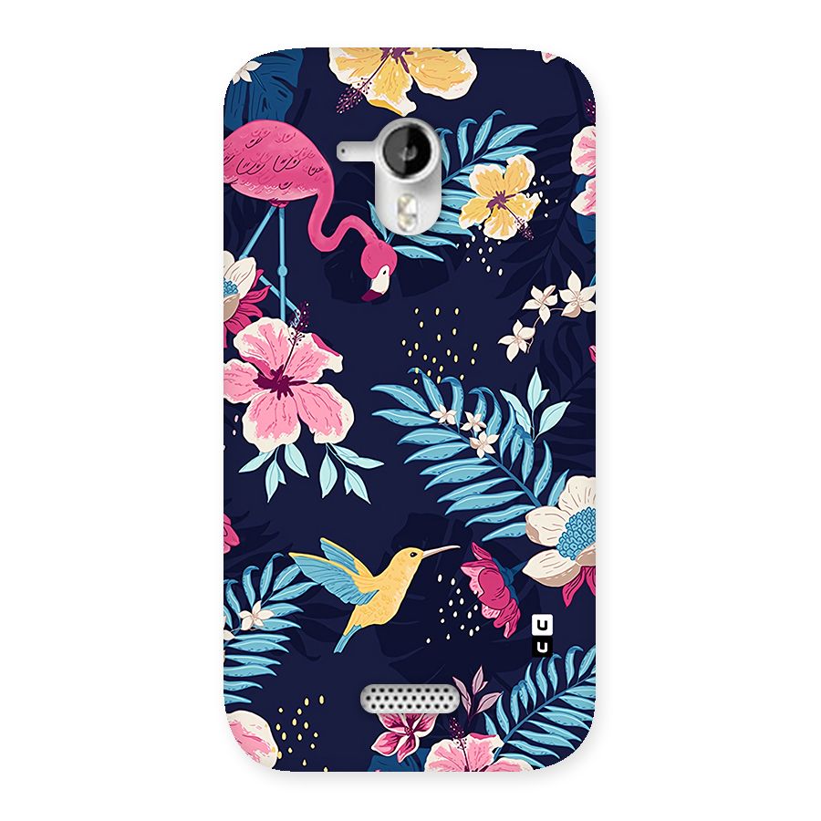 Tropical Flamingo Pattern Back Case for Canvas HD A116