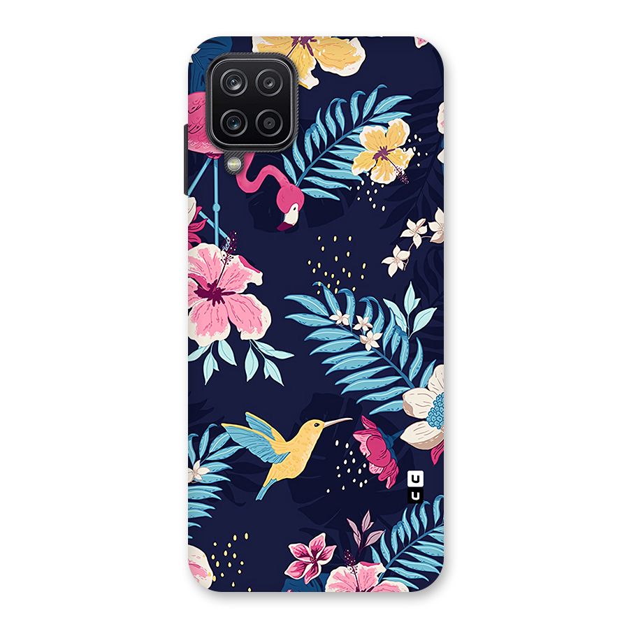 Tropical Flamingo Pattern Back Case for Galaxy A12