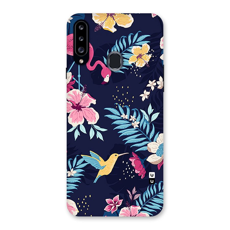 Tropical Flamingo Pattern Back Case for Galaxy A20s