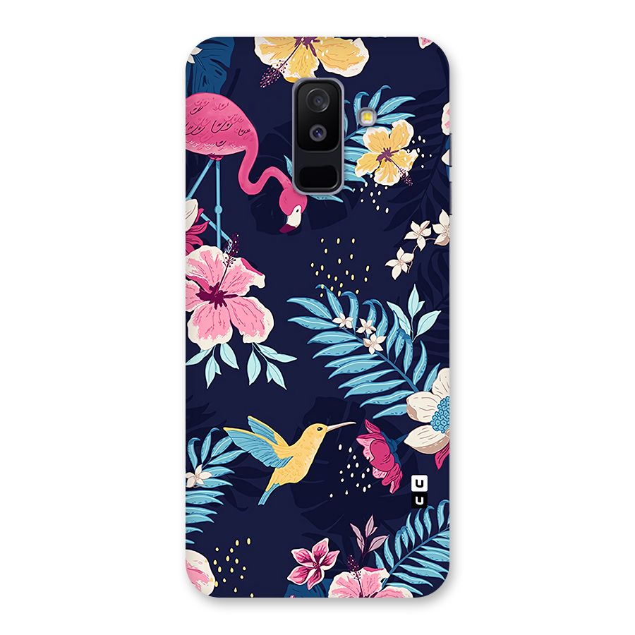 Tropical Flamingo Pattern Back Case for Galaxy A6 Plus