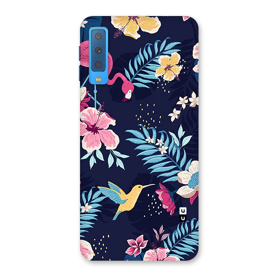 Tropical Flamingo Pattern Back Case for Galaxy A7 (2018)