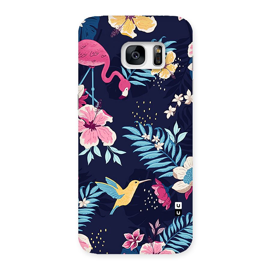 Tropical Flamingo Pattern Back Case for Galaxy S7 Edge