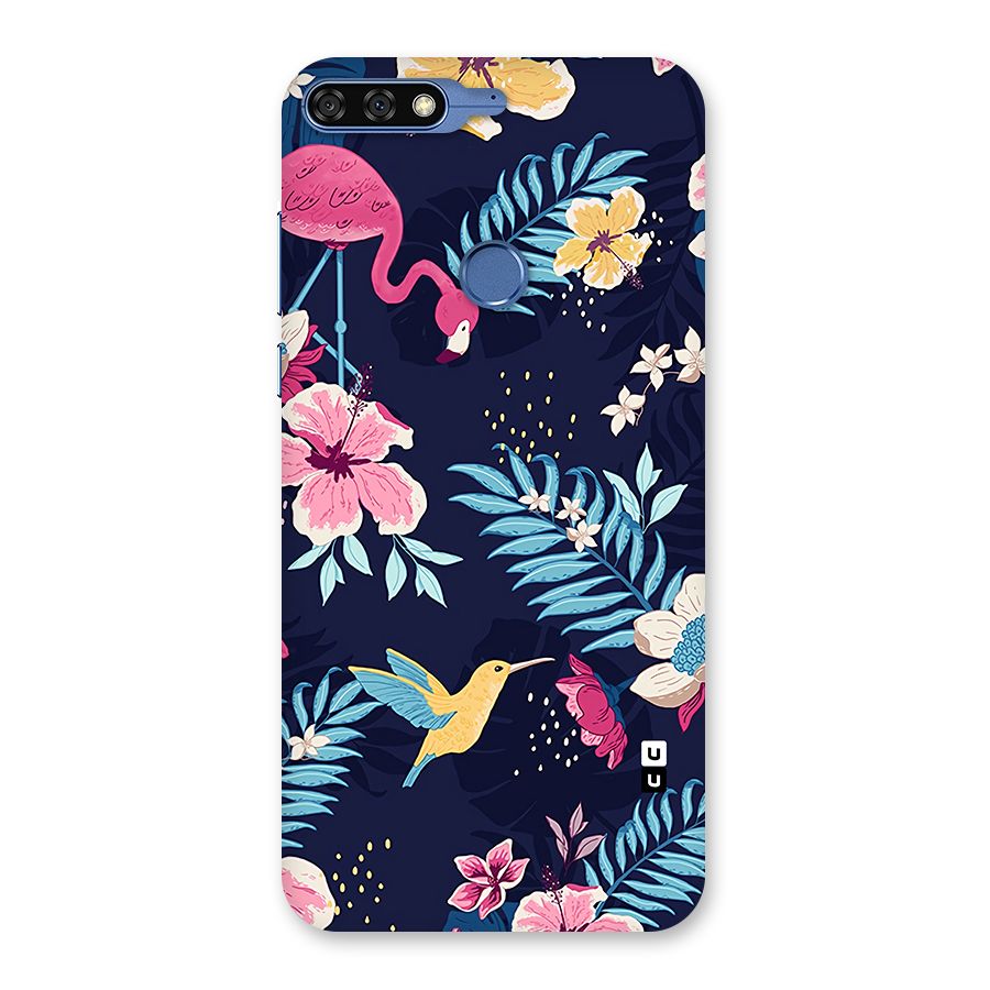 Tropical Flamingo Pattern Back Case for Honor 7C