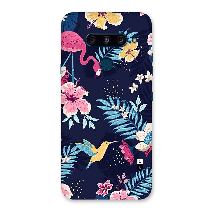 Tropical Flamingo Pattern Back Case for LG  V40 ThinQ