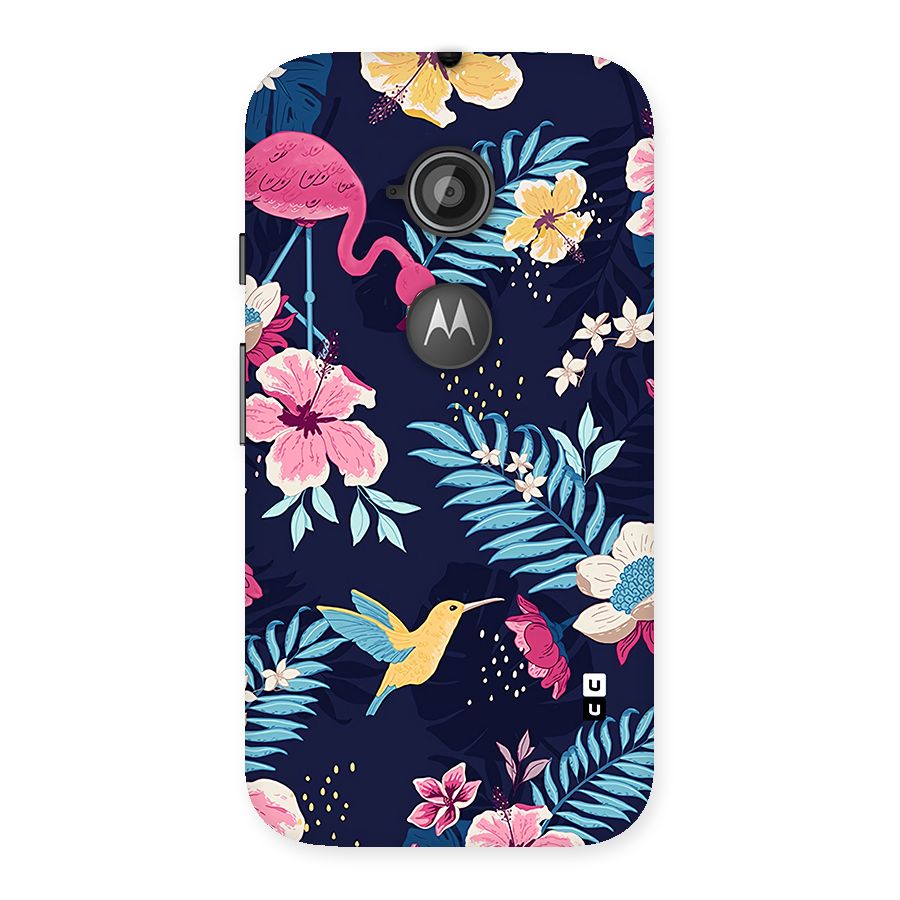 Tropical Flamingo Pattern Back Case for Moto E 2nd Gen