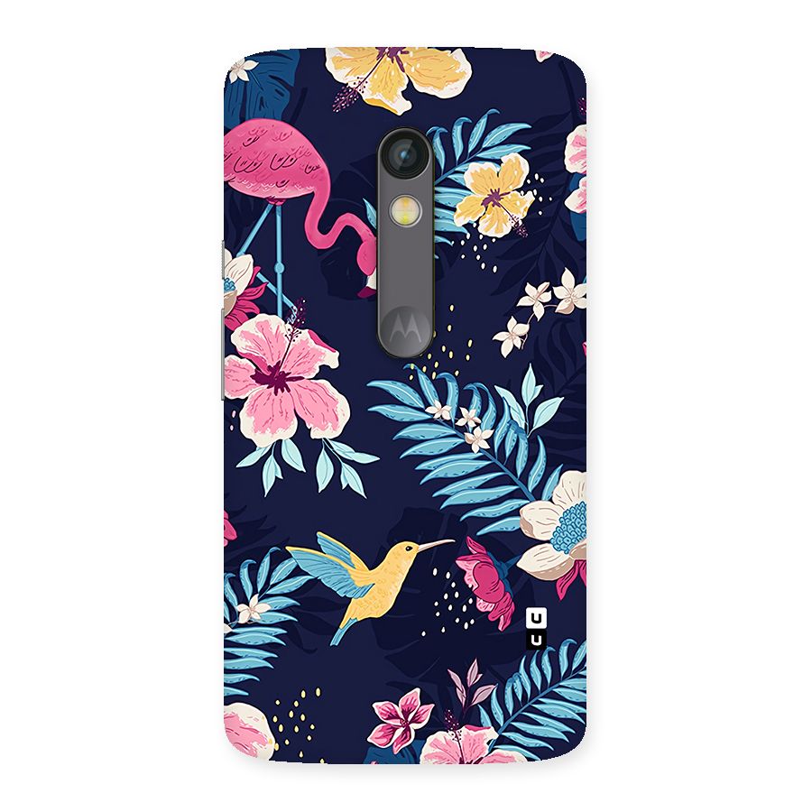 Tropical Flamingo Pattern Back Case for Moto X Play