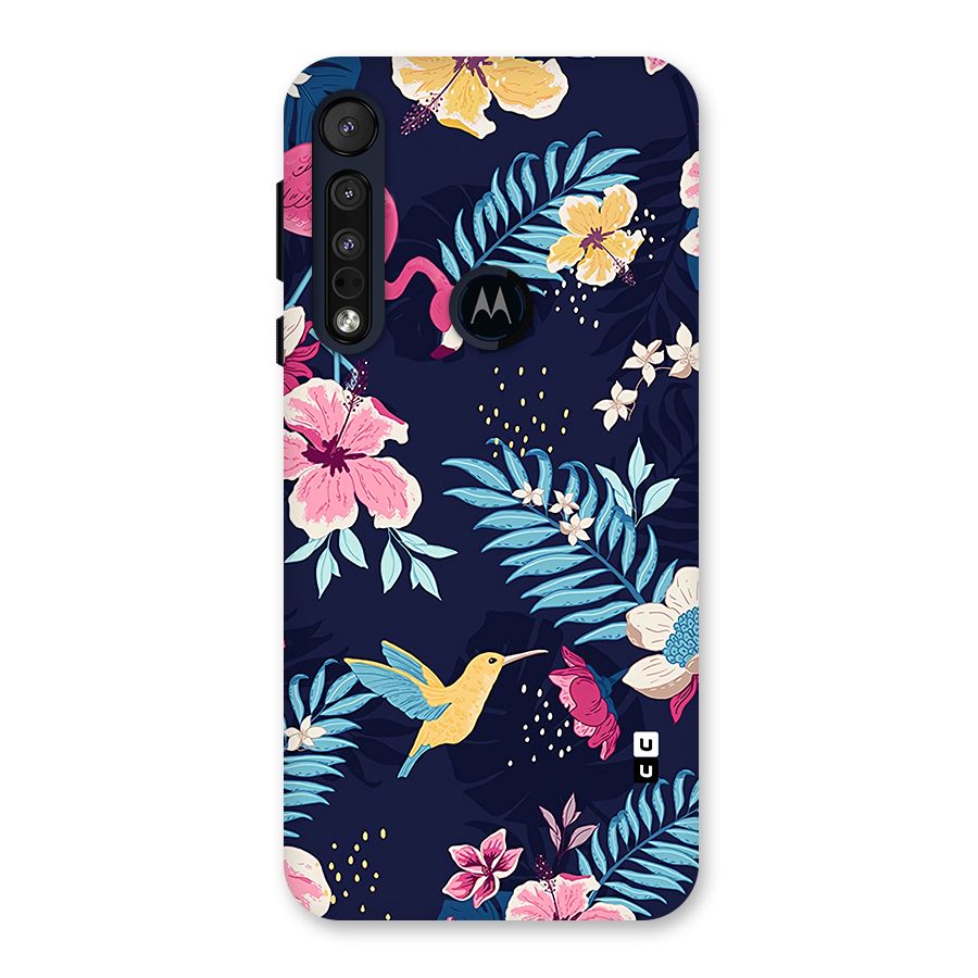 Tropical Flamingo Pattern Back Case for Motorola One Macro