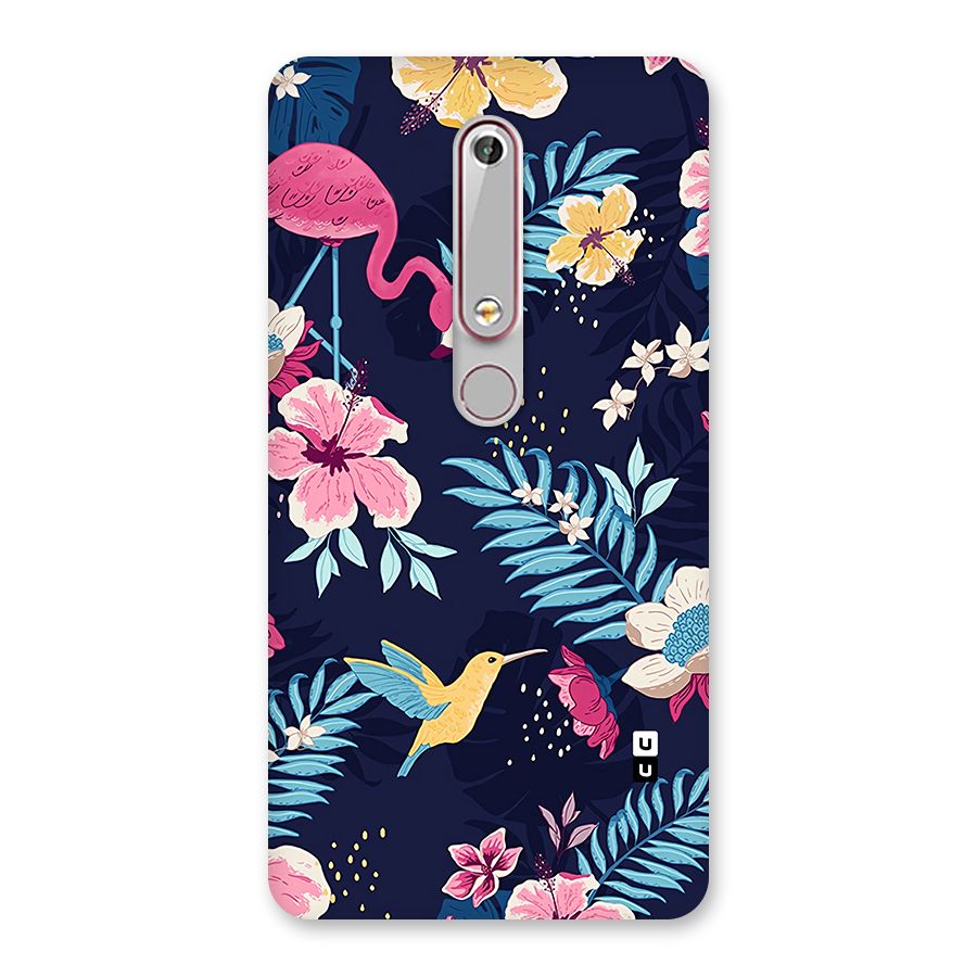 Tropical Flamingo Pattern Back Case for Nokia 6.1