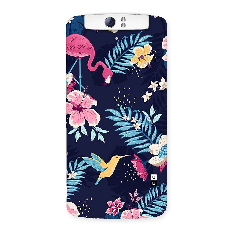 Tropical Flamingo Pattern Back Case for Oppo N1
