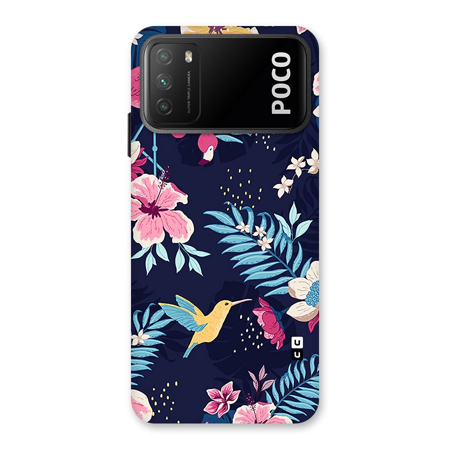 Tropical Flamingo Pattern Back Case for Poco M3