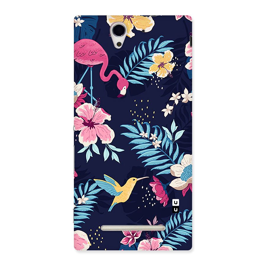 Tropical Flamingo Pattern Back Case for Xperia C3