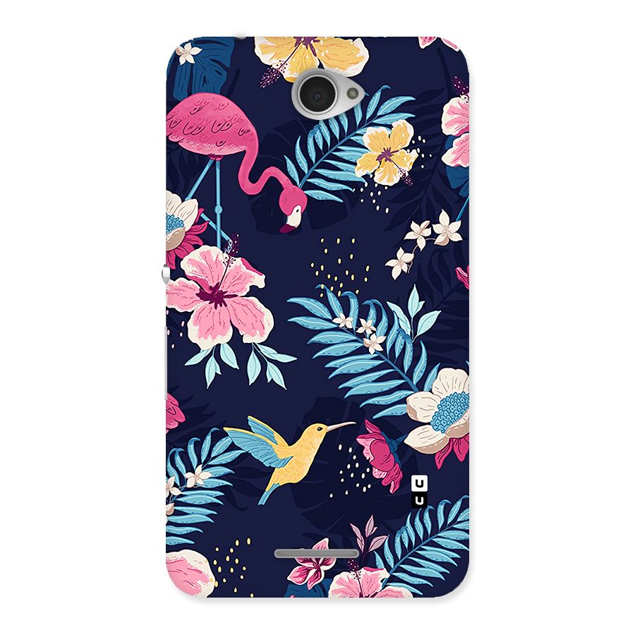 Tropical Flamingo Pattern Back Case for Xperia E4