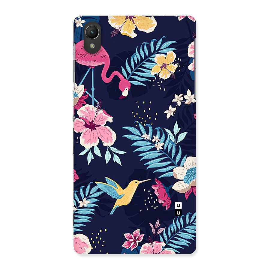 Tropical Flamingo Pattern Back Case for Xperia Z2