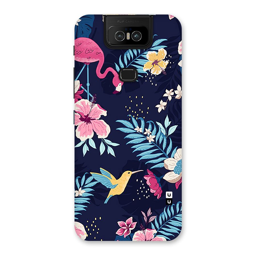 Tropical Flamingo Pattern Back Case for Zenfone 6z