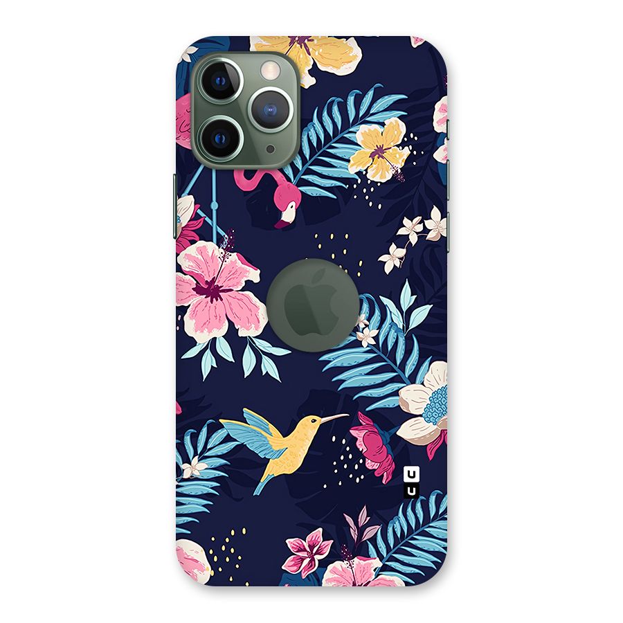 Tropical Flamingo Pattern Back Case for iPhone 11 Pro Logo  Cut