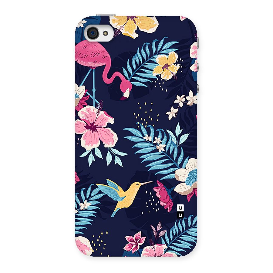Tropical Flamingo Pattern Back Case for iPhone 4 4s