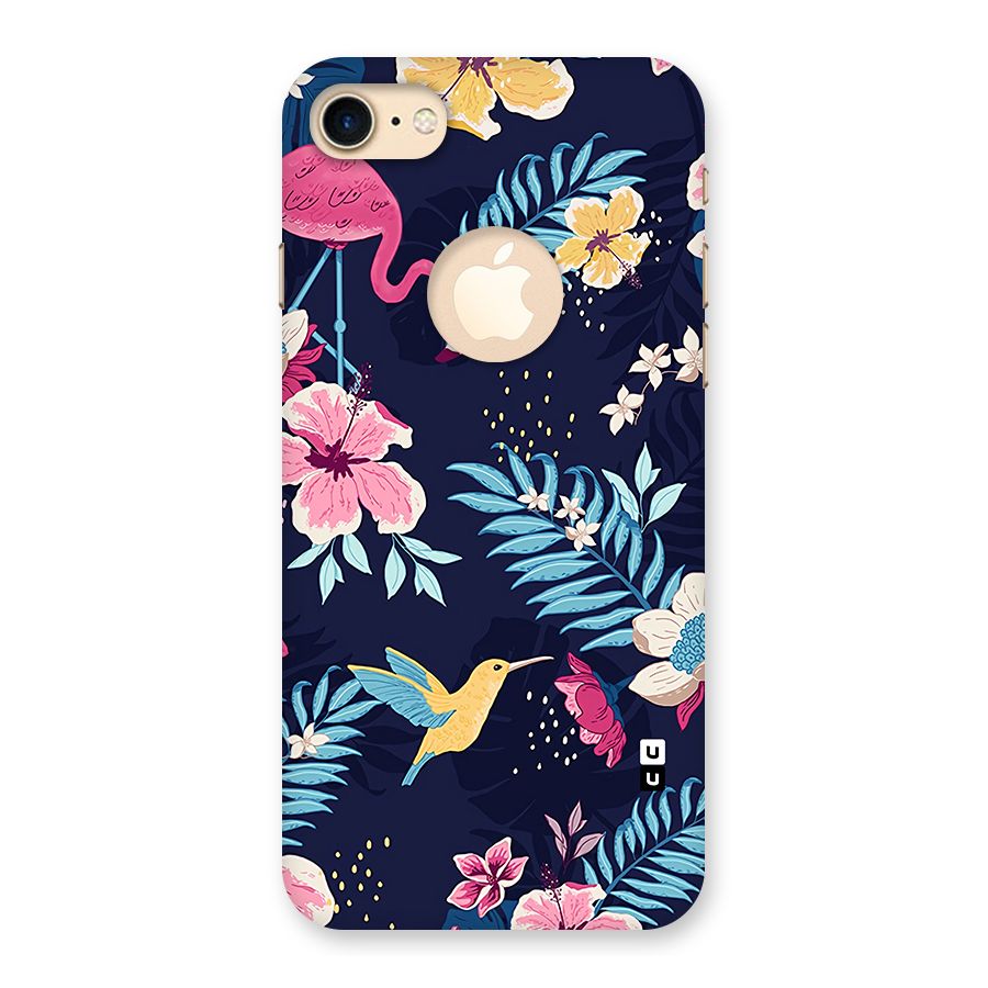 Tropical Flamingo Pattern Back Case for iPhone 7 Logo Cut