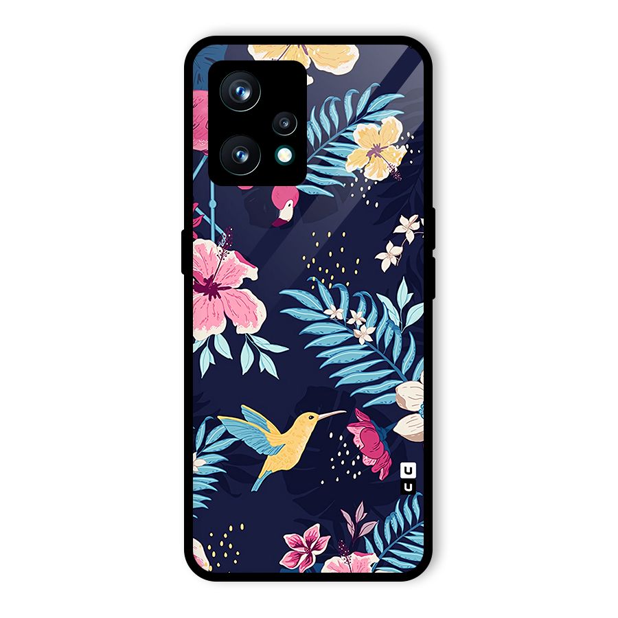 Tropical Flamingo Pattern Glass Back Case for Realme 9 Pro Plus 5G