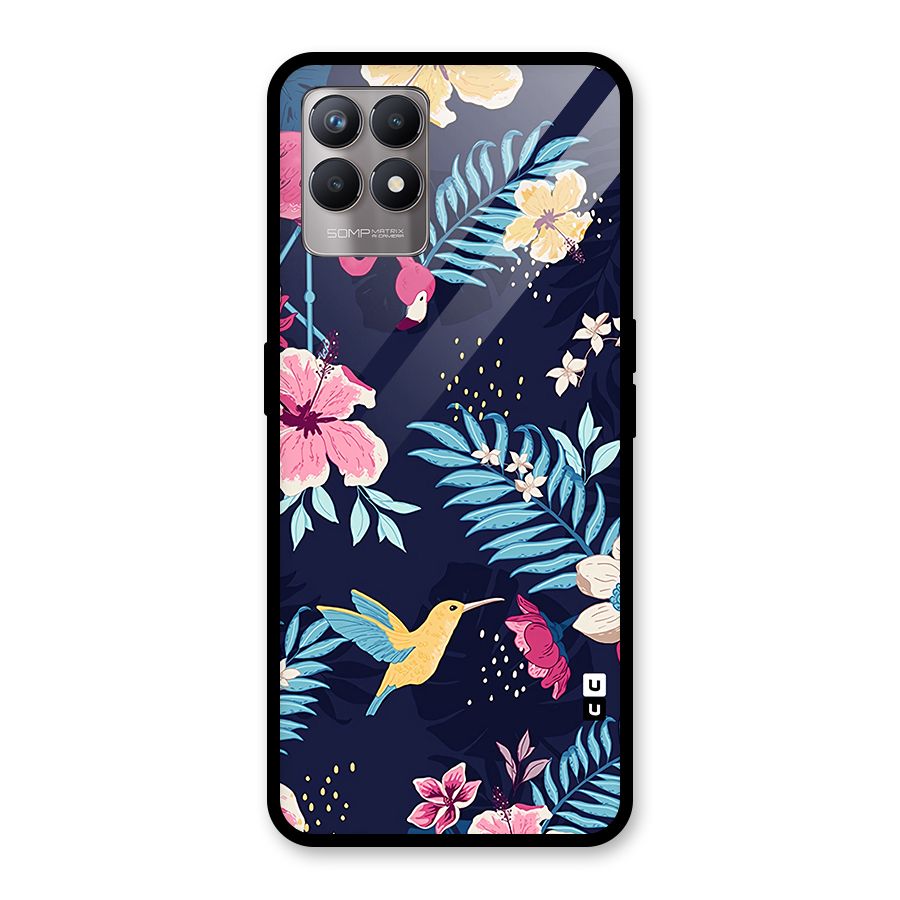 Tropical Flamingo Pattern Glass Back Case for Realme Narzo 50