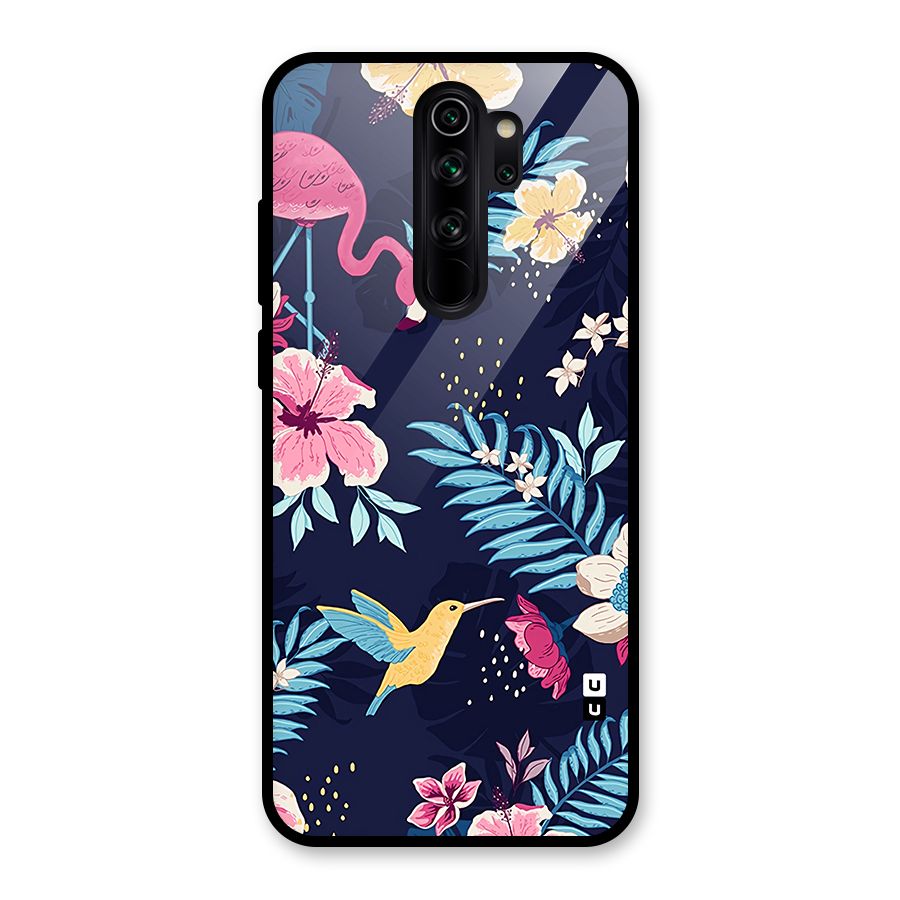 Tropical Flamingo Pattern Glass Back Case for Redmi Note 8 Pro