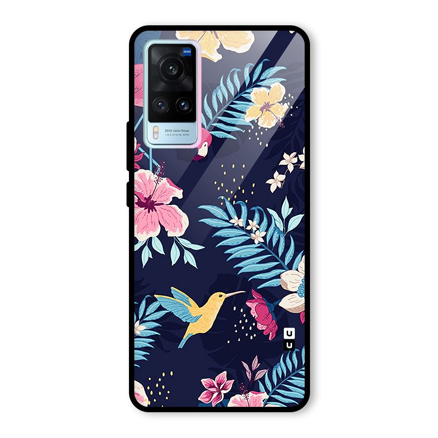 Tropical Flamingo Pattern Glass Back Case for Vivo X60