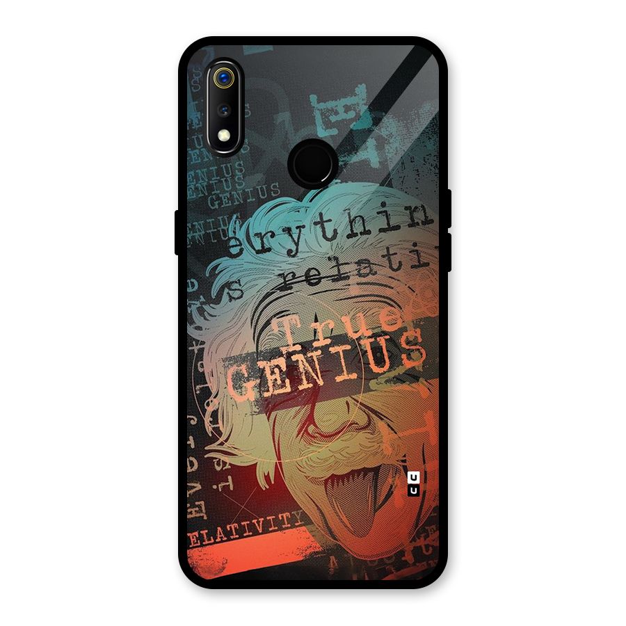 True Genius Glass Back Case for Realme 3i