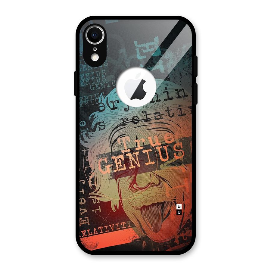 True Genius Glass Back Case for iPhone XR Logo Cut