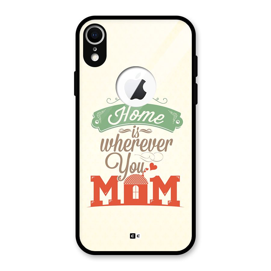 True Home Glass Back Case for iPhone XR Logo Cut