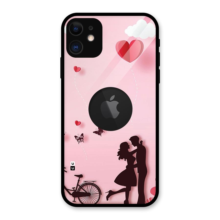 True Love Glass Back Case for iPhone 11 Logo Cut
