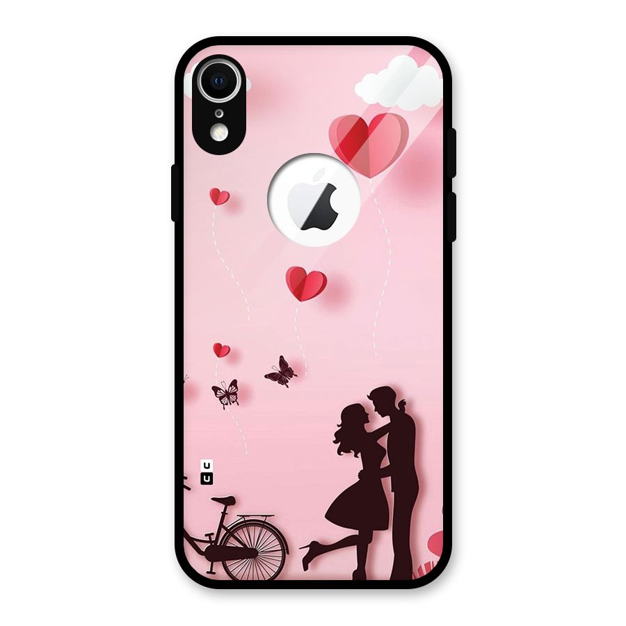 True Love Glass Back Case for iPhone XR Logo Cut