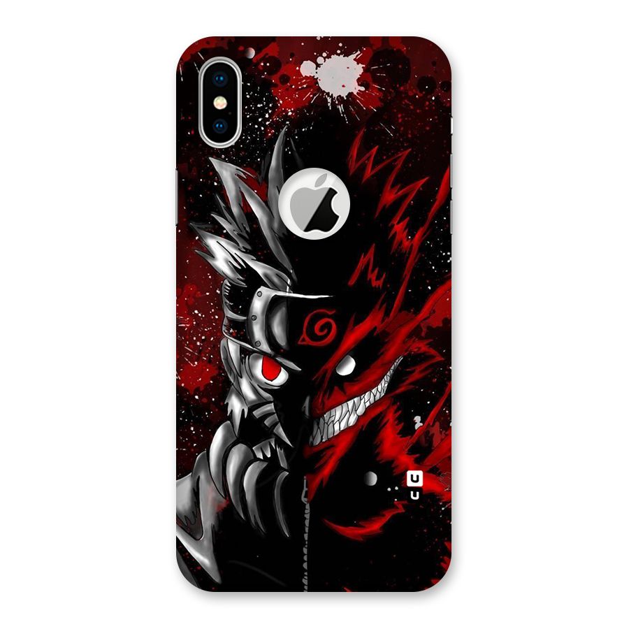 Two Face Naruto Back Case for iPhone XS Logo Cut