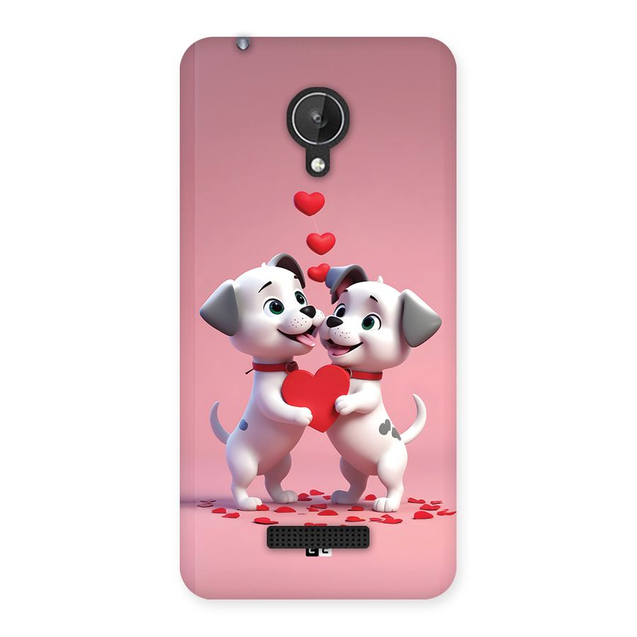 Two Puppies Together Back Case for Canvas Spark Q380