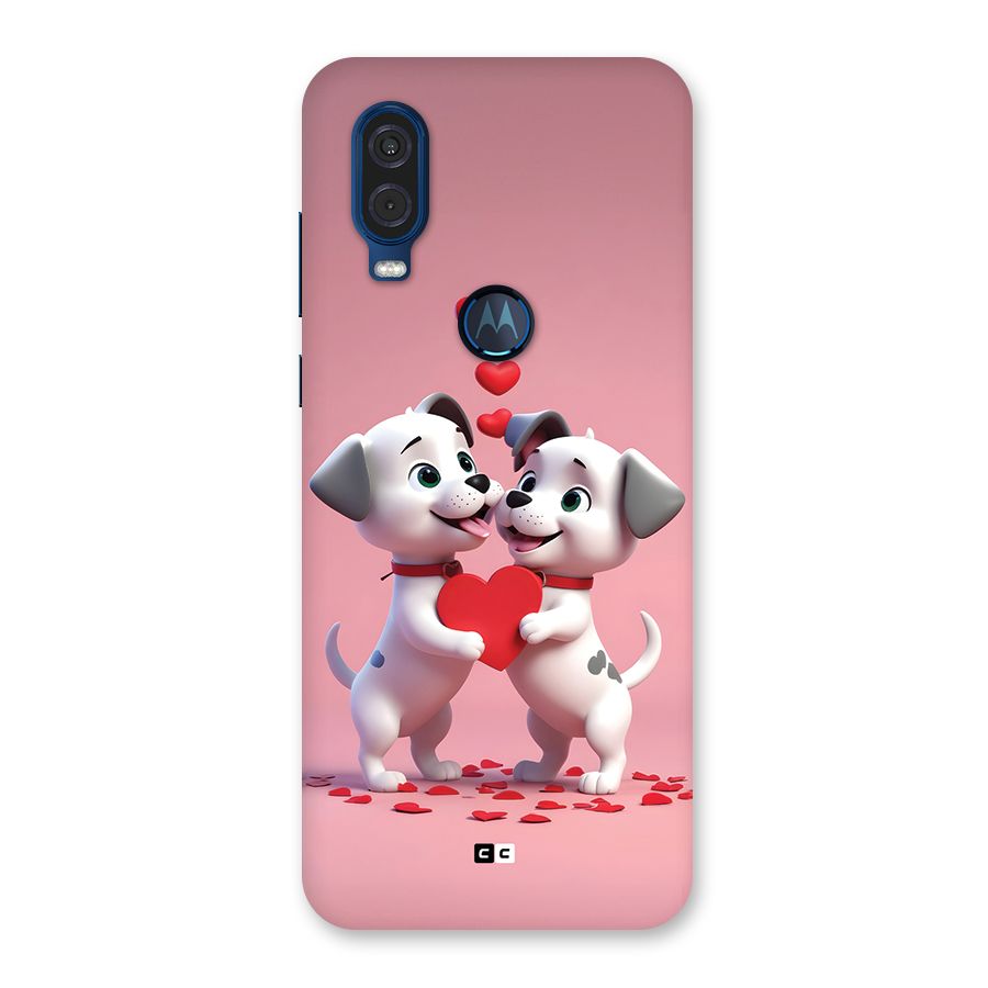 Two Puppies Together Back Case for Motorola One Vision