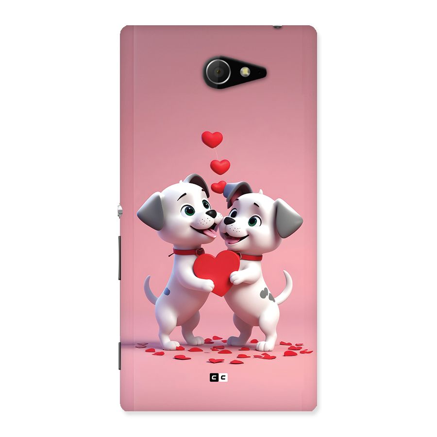 Two Puppies Together Back Case for Xperia M2