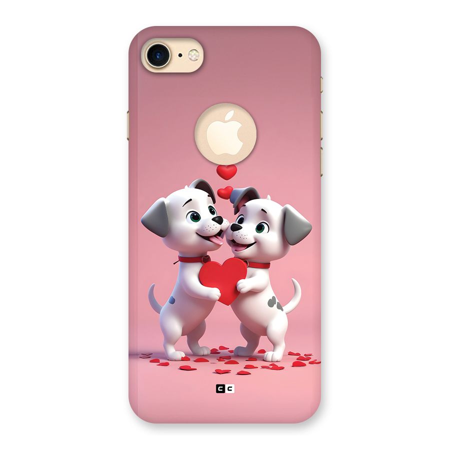 Two Puppies Together Back Case for iPhone 7 Logo Cut