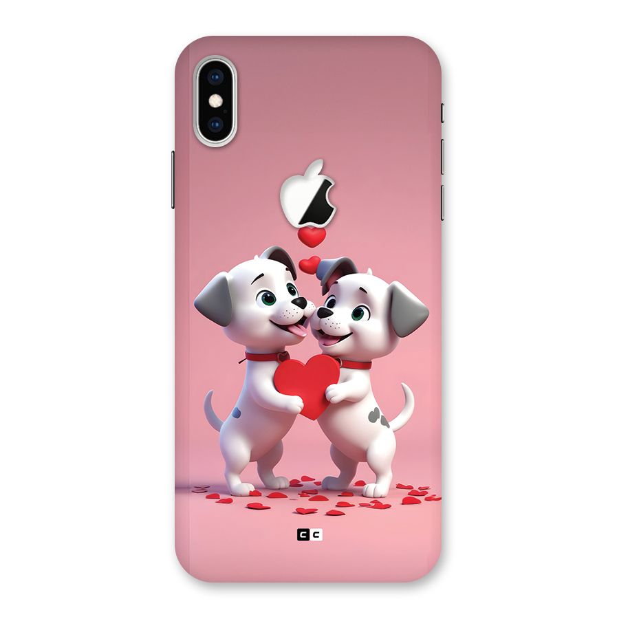 Two Puppies Together Back Case for iPhone XS Max Apple Cut