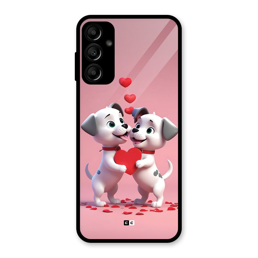Two Puppies Together Glass Back Case for Galaxy A14 5G