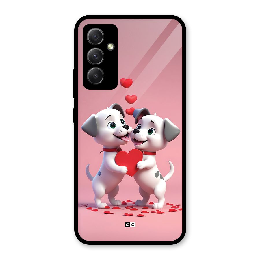 Two Puppies Together Glass Back Case for Galaxy A34