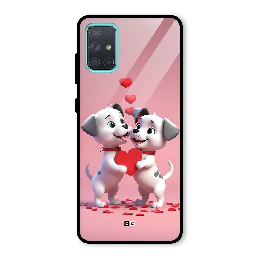 Two Puppies Together Glass Back Case for Galaxy A71