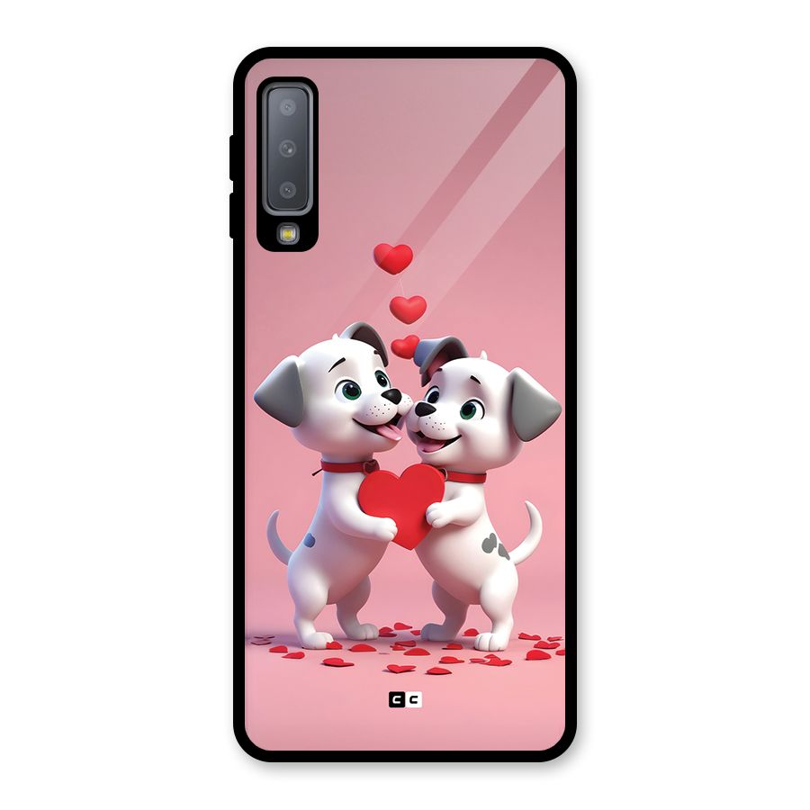 Two Puppies Together Glass Back Case for Galaxy A7 (2018)