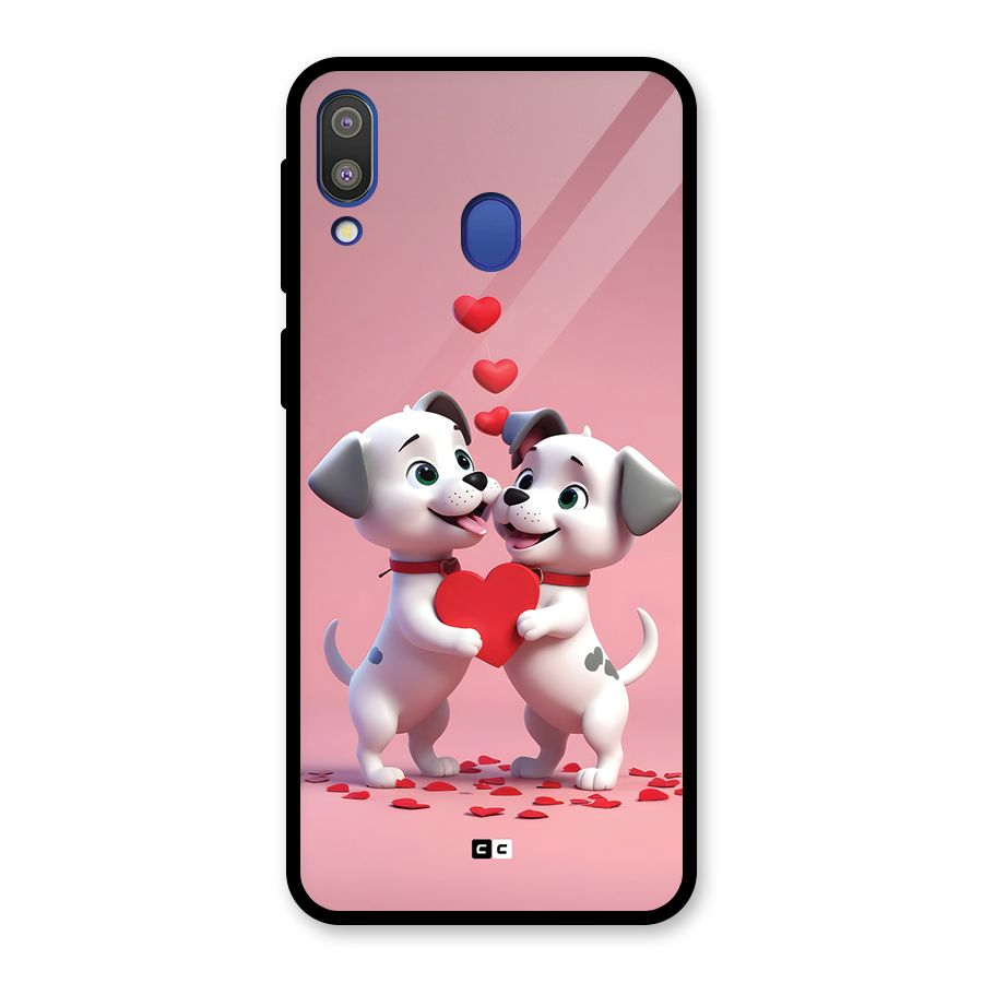 Two Puppies Together Glass Back Case for Galaxy M20