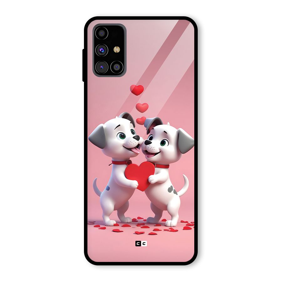 Two Puppies Together Glass Back Case for Galaxy M31s