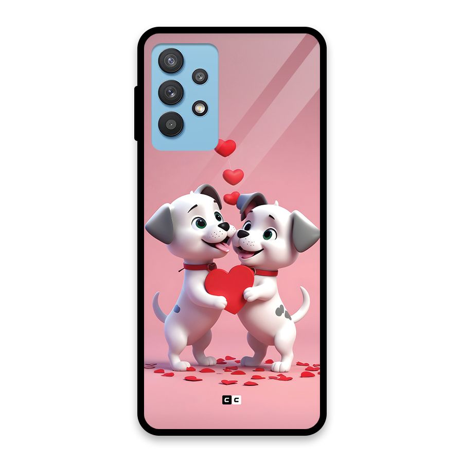 Two Puppies Together Glass Back Case for Galaxy M32 5G
