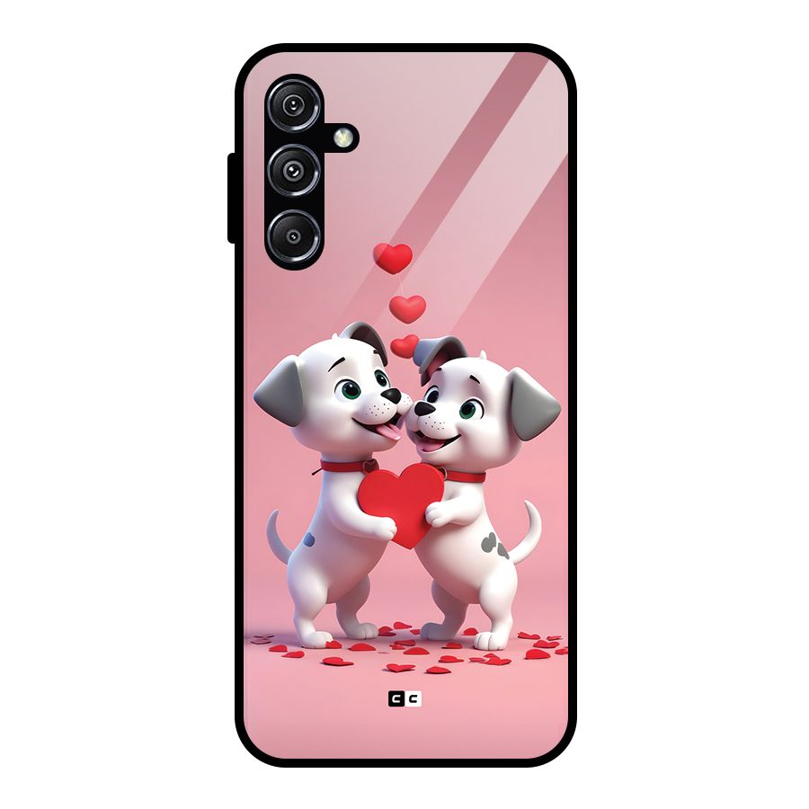 Two Puppies Together Glass Back Case for Galaxy M34 5G